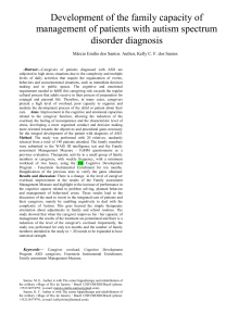 Development of the family capacity of management of patients with autism spectrum disorder diagnosis