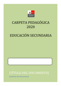 Carpeta Pedagogica 2020 - EDUCACIÓN SECUNDARIA- ADAPTABLE