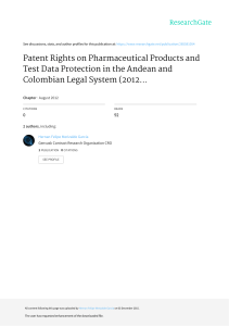 Patente de Producto Farmaceutico y Protección de los Datos de Prueba