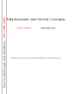 Multivariable and Vector Calculus - David A. Santos