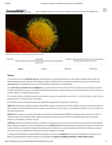 Coronavirus  síntomas, tratamiento y prevención en CuídatePlus