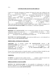 Contrato de Licencia de Marcas