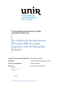 La carpeta de las emociones . Proyecto Didáctico