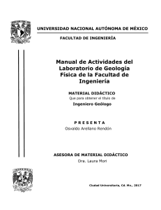 Manual de Actividades del Laboratorio de Geología Física de la Facultad de Ingeniería