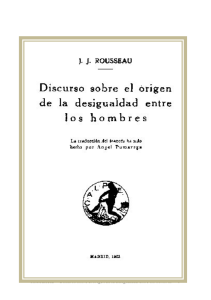 Jean Jacques Rousseau - Discurso sobre la desigualdad entre los hombres