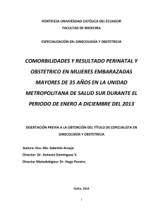 Comorbilidades y resultado perinatal y obstétrico en mujeres embarazadas mayores de 35