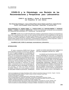 COVID-19 y la Odontolog a: una Revisi n de las Recomendaciones y Perspectivas para Latinoam rica