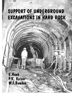4. Support of underground excavations in hard rock, Hoek, E. ; Kaiser, P. & Bawden, W.F. (1995).