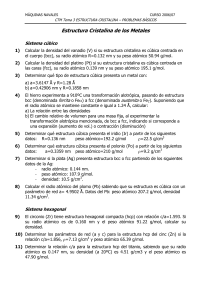 Problemas de estructura cristalina