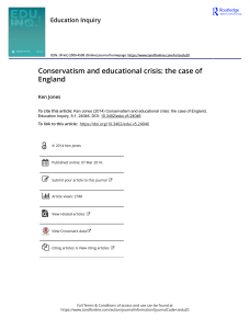 Conservatism and educational crisis the case of England