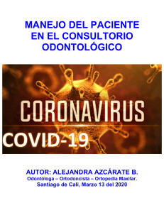 CORONAVIRUS - MANEJO ODONTOLOGICO 