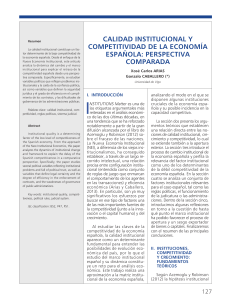 calidad Institucional y competitividad de la economía española