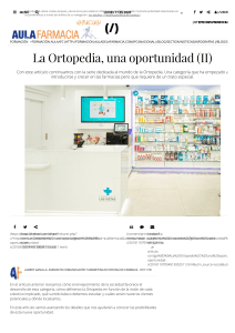 La Ortopedia, una oportunidad (II)