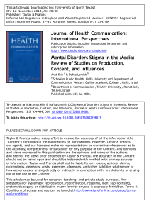 Mental Disorders Stigma in the Media: Review of Studies on Productions, Content, and Influences