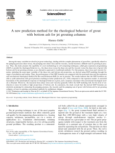 A new prediction method for the rheological behavior of grout with bottom ash for jet grouting columns