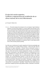 Adamosky , E,  El color de la nación argentina. Conflictos y negociaciones por la defini