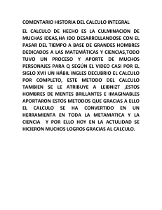 COMENTARIO HISTORIA DEL CALCULO INTEGRAL