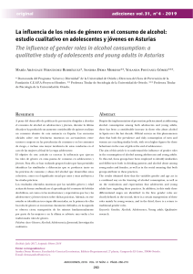 La influencia de los roles de género en el consumo de alcohol: estudio cualitativo en adolescentes y jóvenes en Asturias