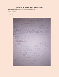 EVALUACION  DEL SEGUNDO  APORTE  DE  BIOESTADISTICA 