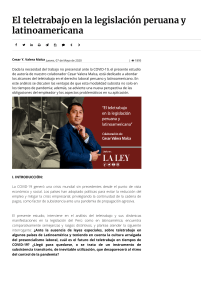 El teletrabajo en la legislación peruana y latinoamericana   La Ley - El Ángulo Legal de la Noticia