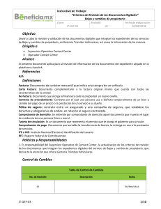 IT-GEF-03 Criterios de revisión de los documentos digitales BAJAS Y CAMBIOS DE PROPIETARIO (Infored)