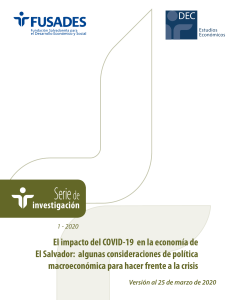 El impacto del COVID-19 en la economía de El Salvador marzo 2020