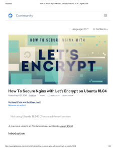 How To Secure Nginx with Let's Encrypt on Ubuntu 18.04   DigitalOcean