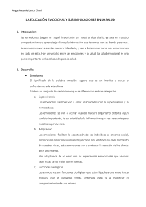 LA EDUCACIÓN EMOCIONAL Y SUS IMPLICACIONES EN LA SALUD