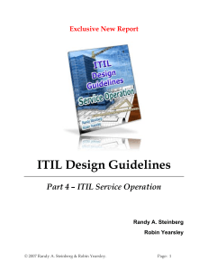 itil v3 service operation design guidelines