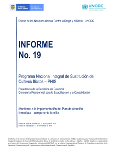 UNODC.2020- Avances PNIS. Informe No.19