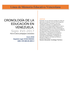 Cronología de la educación en Venezuela. Siglo XVI - 2017