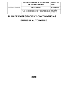 HSE-D-016  PLAN DE EMERGENCIAS