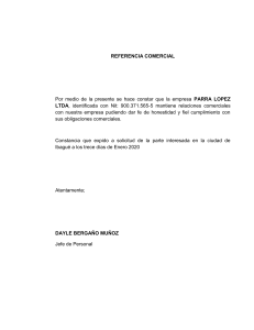 carta REFERENCIA COMERCIAL