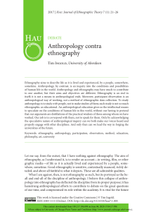 Anthropology contra ethnography