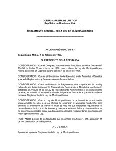Reglamento General de la Ley de Municipalidades Honduras