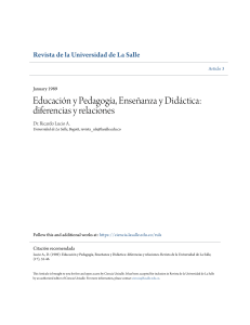 1. Educación y Pedagogía Enseñanza y Didáctica  diferencias y relac