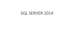 SQL SERVER 2014 01