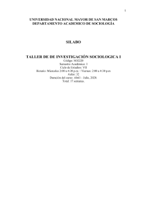 SILABO TALLER DE INVESTIGACION SOCIOLOGICA 2020-I