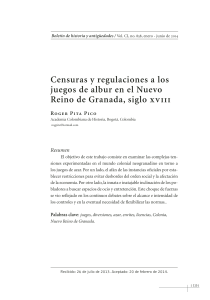 Censuras y regulaciones a los juegos de albur en el Nuevo Reino de Granada, siglo XVIII