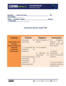 Evaluación parcial del curso Pensamiento Cristiano. Irma Col Caal