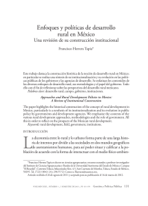 Enfoques y políticas de desarrollo rural en México Una revisión de su construcción institucion