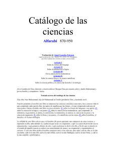 Alfarabi - Catalogo de las ciencias