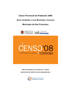 Censo Provincial de Población 2008 - Municipio de San-Francisco