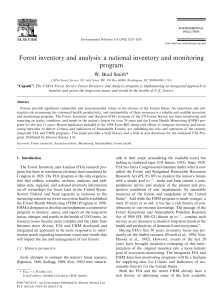 Forest inventory and analysis. A national inventory and monitoring