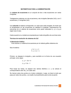 Solución a un sistema de tres ecuaciones lineales 