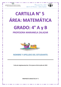 CARTILLA 5 MATEMÁTICA  - 4to grado