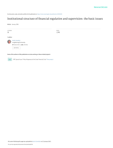 Institutional structure of financial regulation an
