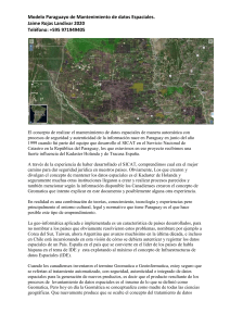 Modelo Paraguayo de Mantenimiento de datos Espaciales.