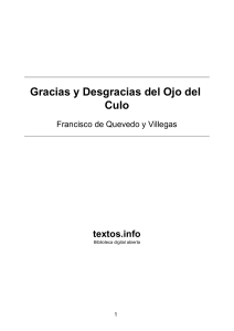 Francisco de Quevedo y Villegas - Gracias y Desgracias del Ojo del Culo