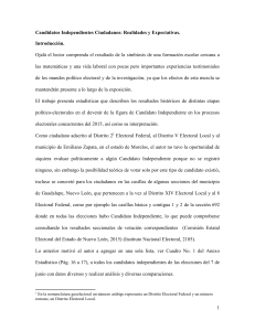 artículo Candidatos Independientes Ciudadanos  Realidades y expectativas